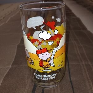 McDonald's 1971 Camp Snoopy Collection "Civilization Is Overrated!" Glass Vtg